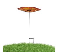 Vasca per uccelli in metallo, 61 cm, con picchetto, resistente, per colibrì, farfalla, , giardino, cortile, fattoria, patio, prato