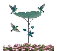 Vasca Per Uccelli In Metallo - Forma Stabile a Foglia, per Alimentazione e Bagni per Volatili | Bevitore d'acqua in metallo,Per giardino, cortile, voliera, fringuelli, pappagalli,