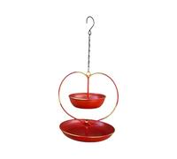Vasca per uccelli per esterni,Decorazione da giardino con cuore decorativo vintage in metallo,Vasca da bagno per uccelli con gancio - per cortile patio patio balcone recinzione albero