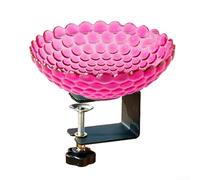 Vasca per uccelli per uso esterno con design a doppia funzione come fonte d'acqua e piattaforma di alimentazione per uccelli per paesaggi da giardino (rosa rosso)