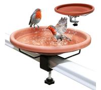 Vasca per uccelli ringhiera - Mangiatoia per uccelli | Montaggio a ponte Vasca da bagno Spa | All'aperto | Ciotole per colibrì fontane bacino stagni per parete esterna giardino appartamento recinzione