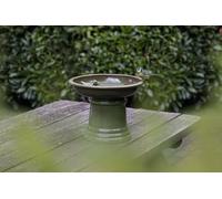 Vasca per Uccellini in Ceramica su piedistallo, Colore: Verde