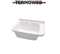 Vasca pilozzo lavandino esterno cm 59x39 resina con sifone e viti fissaggio