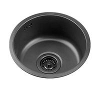 Vasca singola Lavello Tondo Lavello da Cucina in Acciaio Inox 304 da Incasso Nero Lavabo Piccolo con Filtro di Scarico a cestello Dimensioni Multiple (Color : Black, S : 30cm|11.8inches)
