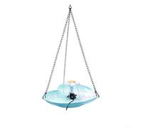 Vasca Uccelli per solare Plastica Colorata 25cm Vasca Uccelli(Blue) | Design romantico a per cuore, plastica , per ideale per patio, attira fauna selvatica, 23.5x25cm