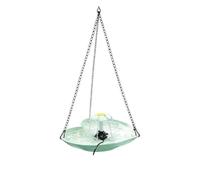 Vasca Uccelli per solare Plastica Colorata 25cm Vasca Uccelli(Green) | Design romantico a per cuore, plastica , per ideale per patio, attira fauna selvatica, 23.5x25cm