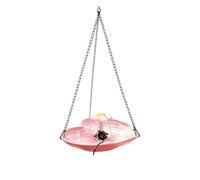 Vasca Uccelli per solare Plastica Colorata 25cm Vasca Uccelli(Pink) | Design romantico a per cuore, plastica , per ideale per patio, attira fauna selvatica, 23.5x25cm
