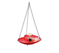 Vasca Uccelli per solare Plastica Colorata 25cm Vasca Uccelli(Red) | Design romantico a per cuore, plastica , per ideale per patio, attira fauna selvatica, 23.5x25cm