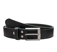 Vascavi Cintura in vera pelle, larghezza 3 cm e spessore circa 0,25 cm, cintura in jeans, made in Germany, Nero, 120 cm Gesamtlänge 130 cm