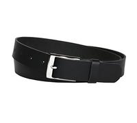 Vascavi Cintura in vera pelle, larghezza 3 cm e spessore circa 0,25 cm, cintura in jeans, made in Germany, Nero, X-Small