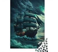 Vascello Oceano Tempestoso Puzzle 1000 Pezzi Gioco di Puzzle 1000 Pezzi carta per adulti Mare Notte relax casa regalo 52x38cm/1000pcs