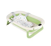 Vaschetta Bagnetto Neonato Pieghevole con Cuscino Morbido - Vasca Bagnetto Ergonomica Antiscivolo Portatile per Bambini Fino a 36 Mesi（Verde）