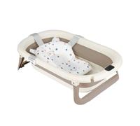 Vaschetta Bagnetto Neonato Pieghevole con Cuscino Morbido - Vasca Bagnetto Ergonomica Antiscivolo Portatile per Bambini Fino a 36 Mesi（Cachi）