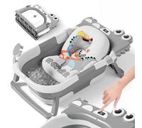 Vaschetta Bagnetto Neonato Pieghevole - Vaschetta Bagnetto Bambini 1-3 Anni Con Cuscino Da Bagno - Vaschetta Bagno Neonato Con Termometro - Supporto Bagnetto Neonato - Regalo Per La Nascita Bambino