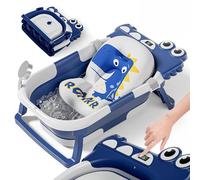 Vaschetta Bagnetto Neonato Pieghevole - Vaschetta Bagnetto Bambini 1-3 Anni Con Cuscino Da Bagno - Vaschetta Bagno Neonato Con Termometro - Supporto Bagnetto Neonato - Regalo Per La Nascita Bambino