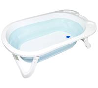 Vaschetta Bagnetto per Neonati Antiscivolo Pieghevole con Scarico Azzurra