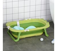 Vaschetta Bagnetto Pieghevole per Bambini 0-3 Anni con Cuscino Regolabile Azzurro e Piedini Antiscivolo, 80x53.9x20.8cm Verde Description:Rendi l'ora del bagnetto più divertente e sicura con la vasche