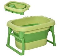 Vaschetta bagnetto pieghevole per bimbi 0-6 anni in plastica antiscivolo verde, 75.3x55.4x43cm
