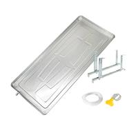 Vaschetta Condensa Condizionatore, Vaschetta di Raccolta Condensa in Acciaio Inox con Staffe, Kit di Scarico per unità Esterne di Condizionatori da Finestra e Mini Split(1-2P 84x38x3cm)