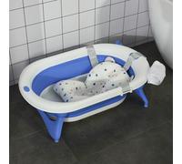 Vaschetta da bagno pieghevole per bambini 0-3 anni con indicatore di temperatura e cuscino, 81.5x50.5x23.5cm Description:Rendi l'ora del bagnetto più divertente e sicura con la vaschetta HOMCOM. Il de