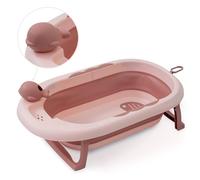 Vaschetta da Bagno Pieghevole per Bambini con sensore di temperatura en rosa