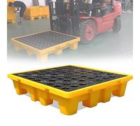 Vaschetta di Contenimento con Griglia Removibile - Resistente ai Prodotti Chimici, Facile da Pulire, Impilabile, per Laboratorio, Officina e Fusti di Olio(60 * 60 * 15cm)