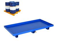 Vaschetta di Drenaggio con Scarico, Grande Vassoio Raccogligocce, Magazzino Industriale, Cucina, Garage, Vassoio a Tenuta Stagna, Impila Secchi di Vernice/fusti di Petrolio(Blue,49.2x25.6x5.9in)