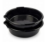 Vaschetta di scarico olio per auto in plastica rotonda nera da 2 pezzi con apertura facile da versare, vaschetta raccogligocce per cambio olio, strumento di manutenzione garage
