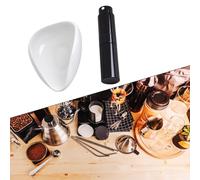 Vaschetta dosatrice per caffè in ceramica con kit di bottiglie spray per riduzione statica - 8 x 3 x 10 cm piastra di misurazione per chicchi di caffè monodose compatibile con installazione domestica