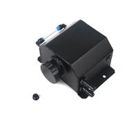 Vaschetta Espansione Universale 1L/2L Alluminio Cattura Olio Può Serbatoio Liquido Raffreddamento Radiatore Troppo Pieno Con Tappo Scarico Sfiato(1LYH-Black)