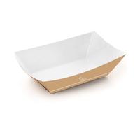 Vaschetta Fritti Carta Kraft Avana Bianca 22,4x14x5,8 cm 50 pz - BRENTA