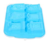 Vaschetta Ghiaccio in Silicone Blu Coperchio, Atmosfera di Halloween | Stampo Riutilizzabile, Rilascio Facile e Odori, Forma Lapide Salvaspazio per Feste e Dessert