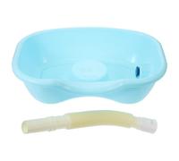 Vaschetta Lava Chioma in Plastica per Letto, Drenaggio Facile | Supporto Collo Confortevole, per Casa e Assistenza, Tubo e Pistone, Colore Verde Chiaro