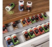 Vaschetta per Barattoli di Spezie Grigio Argentato per Cassetto di 60 cm ad Esempio Nobilia a Partire da 2013 (473 x 488 mm) Inserto per Barattoli di Spezie ORGA-BOX III