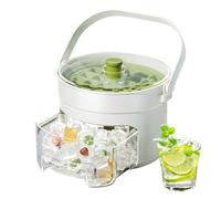 Vaschetta per Ghiaccio | 2 Vaschette Impilabili e Riutilizzabili | Stampo per ghiaccio a cassetto con contenitore, e maniglia | per Freezer, Bar, Festa, Caffè, Whisky