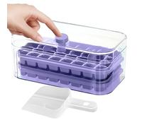 Vaschetta per Ghiaccio con Coperchio - Pressa Ghiaccio Con Rilascio Facile A 2 Strati E 64 Griglie | Contenitore Stampo Per Congelatore,per Whisky Caffè Succhi Vino Bar Casa Feste Matrimonio Vacanze