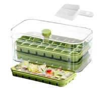 Vaschetta per Ghiaccio con Coperchio | Pressa Per Di Ghiaccio A 2 Strati Con 64 Griglie E Rilascio Facile,Gelatiera Riusabile per Congelatore,per Whisky Caffè Succhi Vino Bar Casa Feste Matrimonio Vac