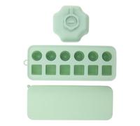Vaschetta per Ghiaccio in Silicone, 12 Cavità Rotonde Coperchio | Colore Verde Chiaro, Antiaderente e Protettiva dagli Odori, per Bottiglie D’acqua, Yogurt e Preparazione Pasti