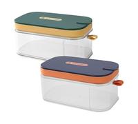 Vaschetta per ghiaccio in silicone con coperchio - Stampo ghiaccio per congelatore, 32 griglie riutilizzabili con contenitore a, cubetti di ģhiaccio a rilascio facile, conservazione sicura de