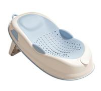 Vaschetta per il bagnetto pieghevole, supporto per bagnetto in rete confortevole con poggiatesta, seggiolino da bagno simile al grembo materno per bambine appena nate, blu