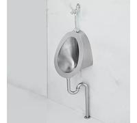 Vaschetta per orinatoio da uomo in acciaio inossidabile 304 da parete, anti-schizzi, con valvola manuale, facile installazione per bagno pubblico e toilette