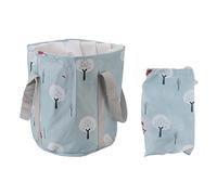 Vaschetta per pediluvio pieghevole, vasca per pediluvio pieghevole portatile da 20 litri con strato isolante per viaggi a casa e campeggio, materiale leggero in PVC con maniglia (Arbol pequeño azul)