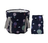 Vaschetta per pediluvio pieghevole, vasca per pediluvio pieghevole portatile da 20 litri con strato isolante per viaggi a casa e campeggio, materiale leggero in PVC con maniglia (Globo azul marino)