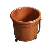 Vaschetta per piedi in legno massello Vaschetta per piedi in legno Vaschetta per piedi in legno, Ruote mobili con fascia con scolapiatti Innalzamento vasca per lavapiedi Barile per pediluvio