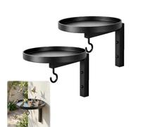 Vaschetta per uccelli in metallo montata a parete, vaschetta per uccelli 2 in 1 con gancio per appendere mangiatoia, vasca per acqua per vasca per con binario nero, per recinzione (2pcs)