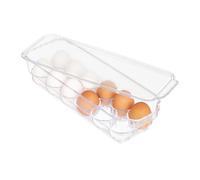 relaxdays Egg Holder Portauova, per 12 Uova, con Coperchio, Facile da Pulire, Vaschetta per Frigorifero, Plastica, Trasparente