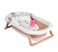 Moni vaschetta da bagno pieghevole Palma in 3 pezzi con cuscino da bagno, spugna, colorazione:rosa