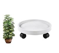 Vaschetta Plastica, Vaschetta per Piante, con 4 Ruote Universali, Stampaggio Monoblocco, Elevata Capacità di Carico, per Interni ed Esterni(White,25cm/10in)