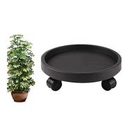 Vaschetta Plastica, Vaschetta per Piante, con 4 Ruote Universali, Stampaggio Monoblocco, Elevata Capacità di Carico, per Interni ed Esterni(Black,28cm/11in)