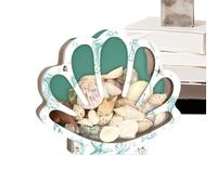 Vaschetta portaoggetti a conchiglie - Contenitore per tesori marini, scatola di raccolta di conchiglie in legno trasparente, contenitore per tesori marini | Vassoio portatile per esporre motivi marini